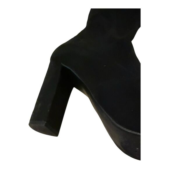 Steve Madden Ezra Thigh High Boot, Black Faux Suede Over The Knee Women’s 9M - Picture 4 of 13